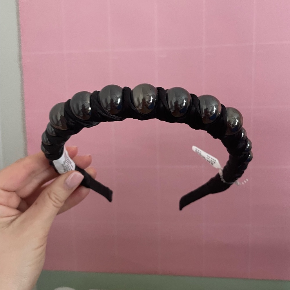 Black Anthropologie metal beaded headband